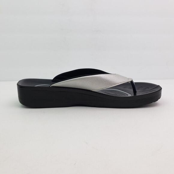 Aerothotic Pearly Fume Womens Size EU 39 US 8 Black Silver Flip Flop Sandals - Picture 4 of 11
